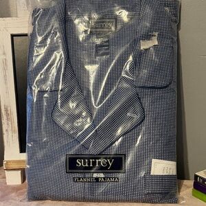 Surrey Men's Navy/white Flannel Pajama Set